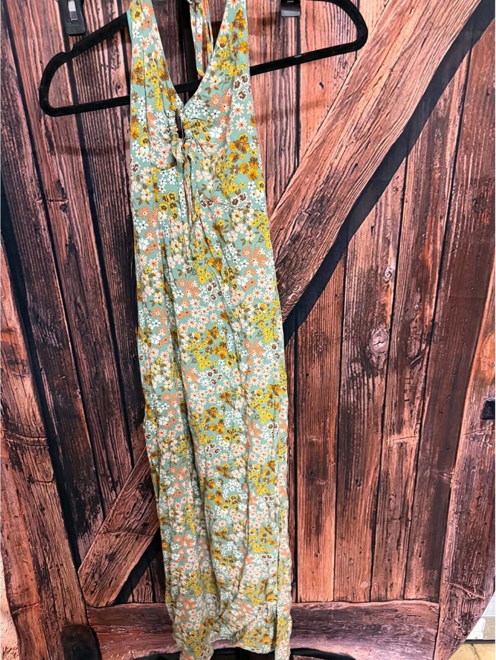 Inspired Hearts Floral Halter Maxi Dress Small